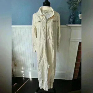 NWT Free People Sandrine Rose Coveralls Denim Jumpsuit ~ Snow ~ Small